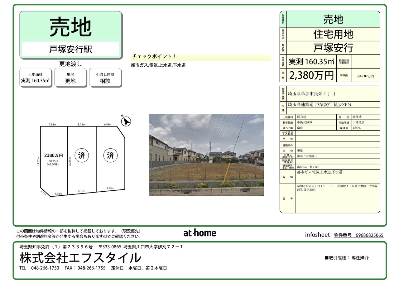 草加市長栄売地